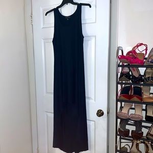 Navy blue high-low tank dress